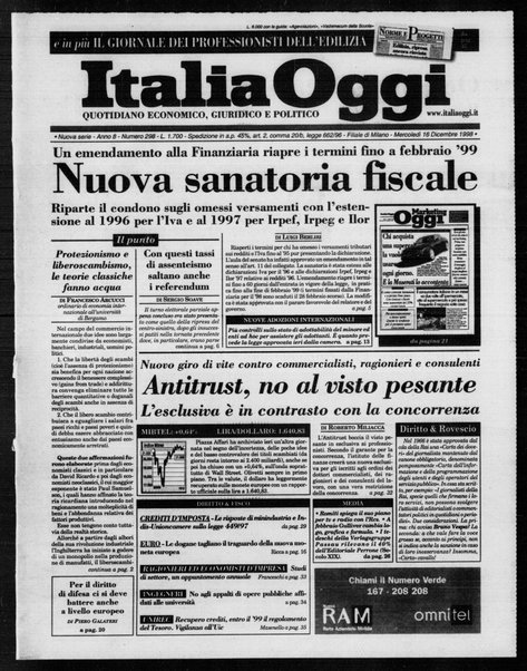 Italia oggi : quotidiano di economia finanza e politica